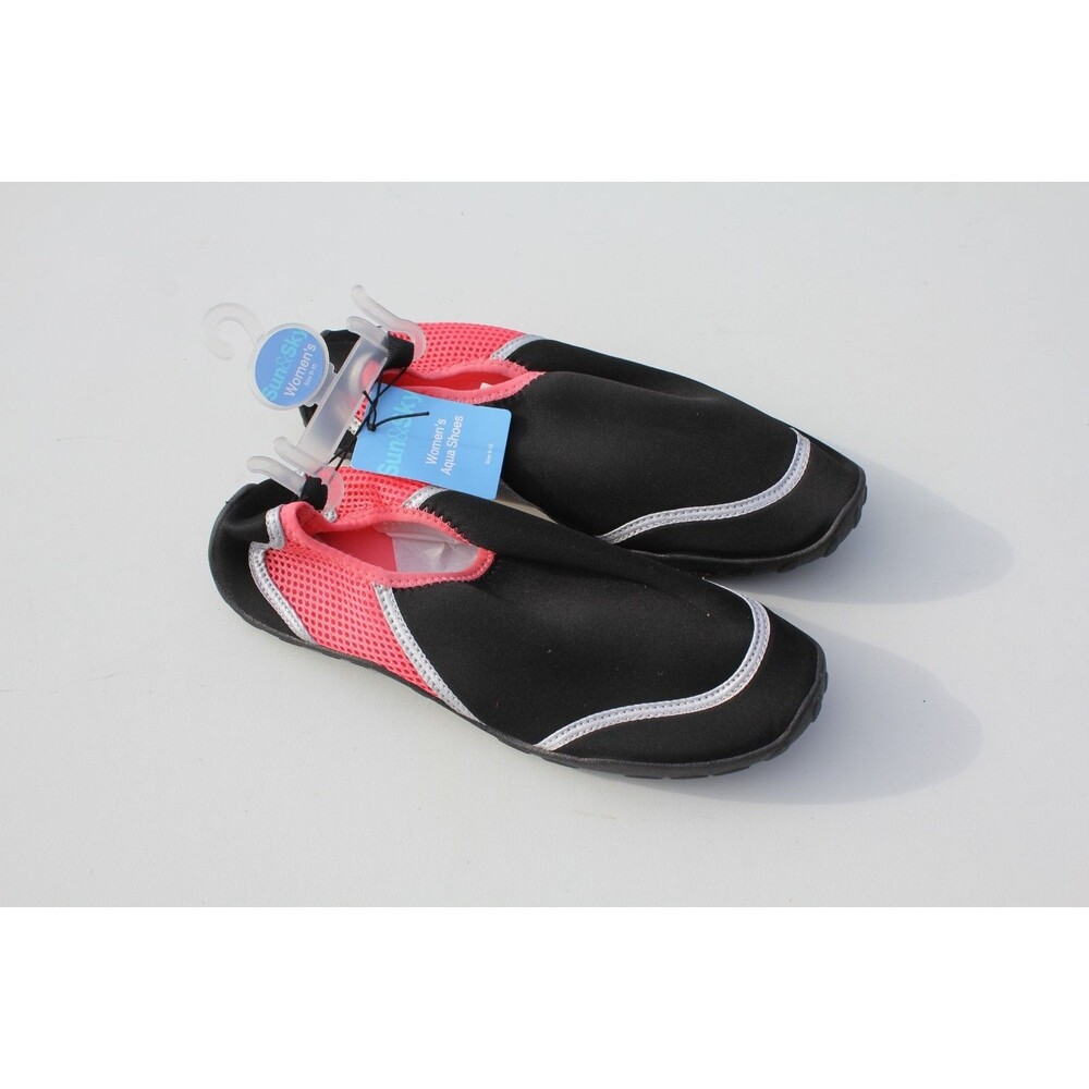 Water Shoes Black/Pink Sun & Sky Womens Size 9-10 Swim Diving Surf Aqua Beach #2